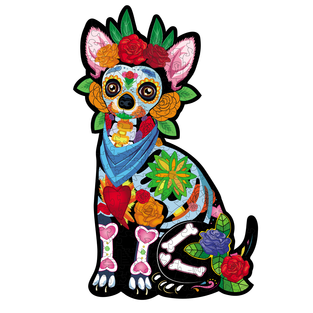 Rompecabezas Evaflex Xoloitzcuintle Arte Folk Cultural Mexicano C/400 Piezas