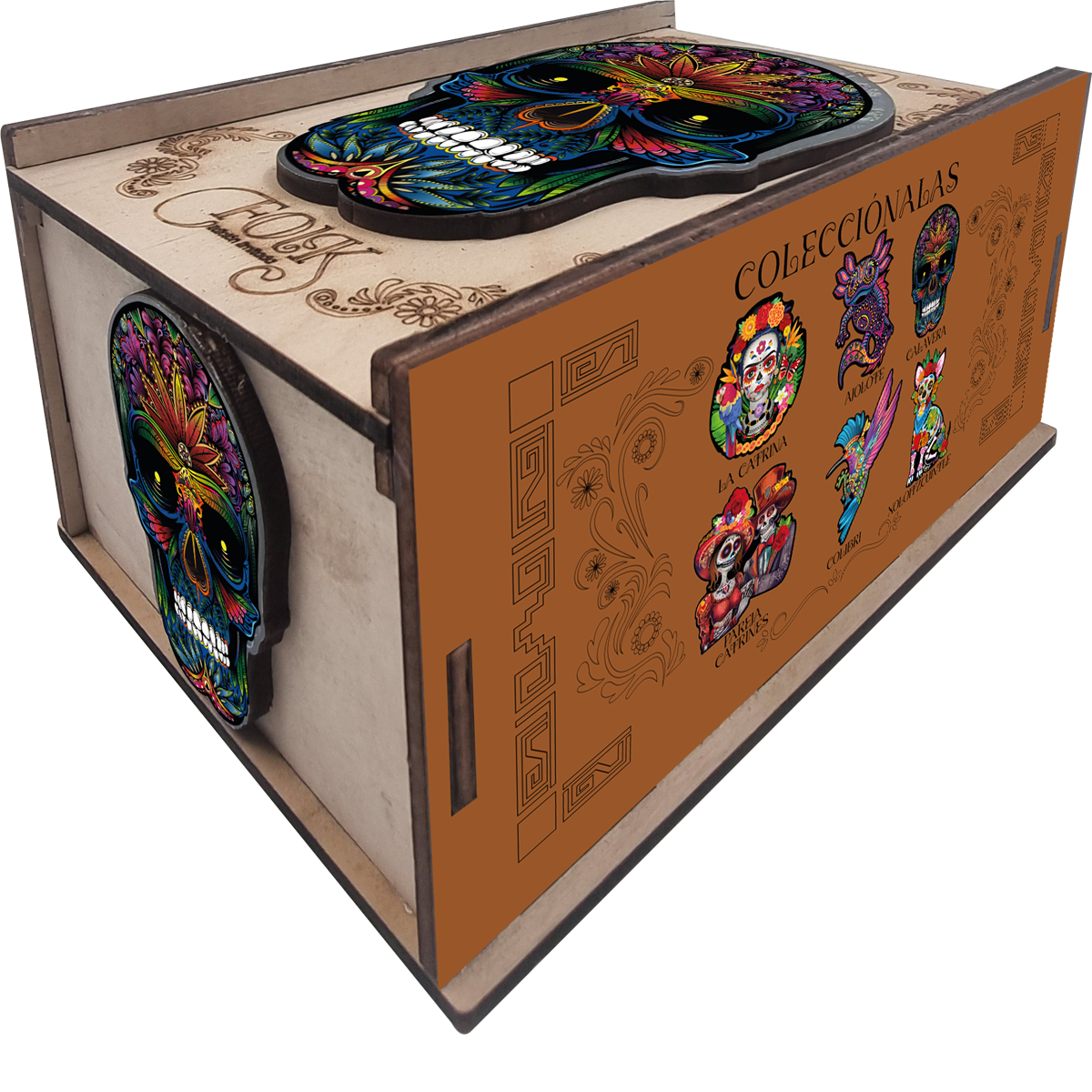 Rompecabezas Evaflex Calavera Arte Folk Cultural Mexicano C/400 Piezas