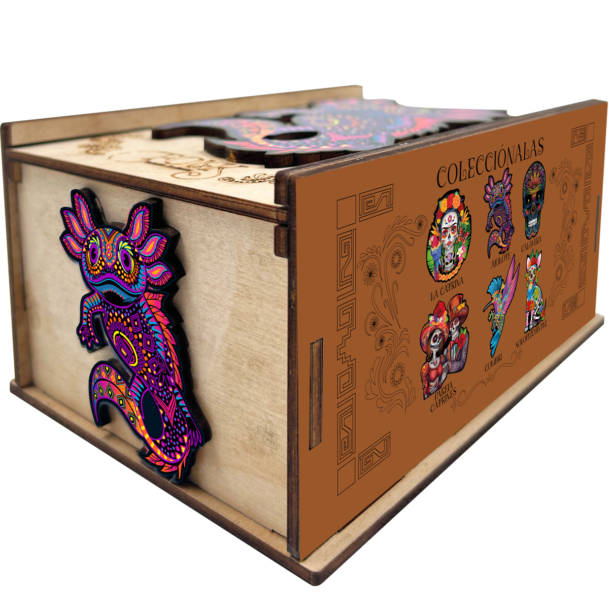 Rompecabezas Evaflex Ajolote Arte Folk Cultural Mexicano C/400 Piezas