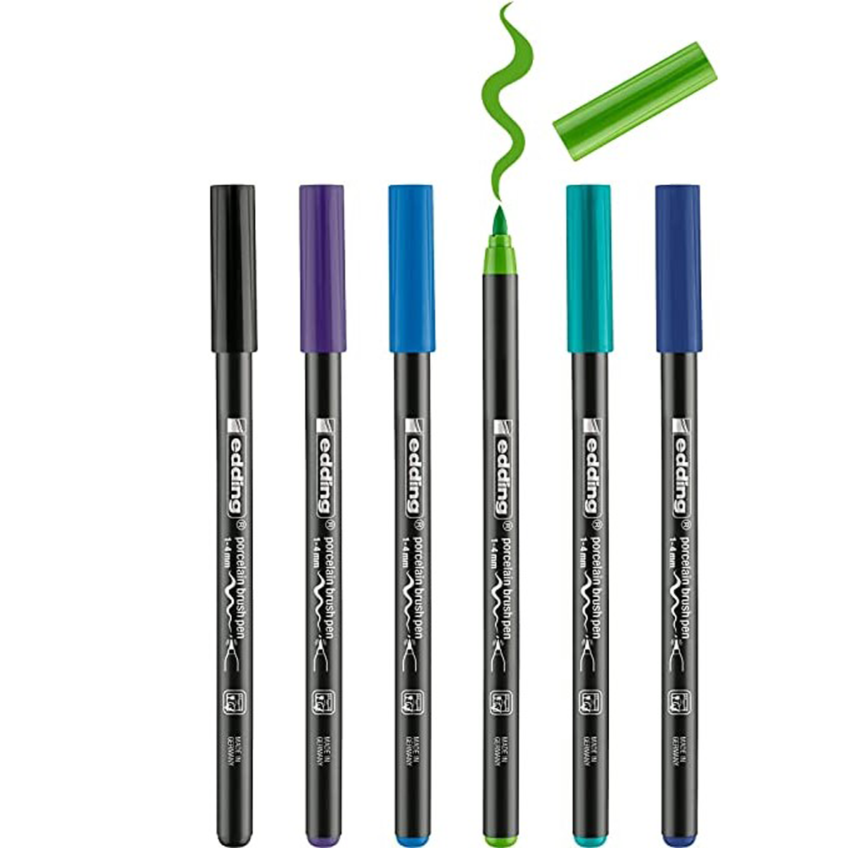 6 Edding 4200 Ceramic Porcelain Marker Brush Tip 1.4mm