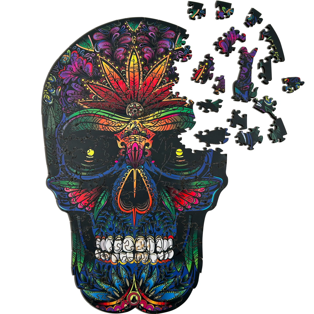 Rompecabezas Evaflex Calavera Arte Folk Cultural Mexicano C/400 Piezas