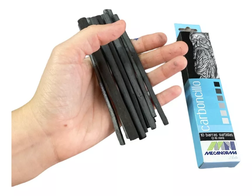 Barras Carboncillo Mecanorma Natural Dibujo 2-10mm Caja C/10