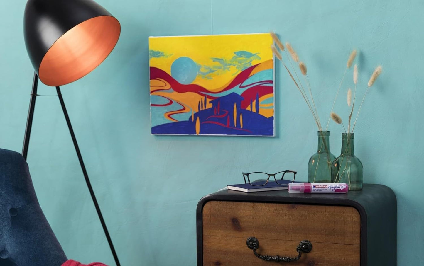 Marcador Edding 5000 Acrylicos Punta Cincel 5-10mm Set C/5