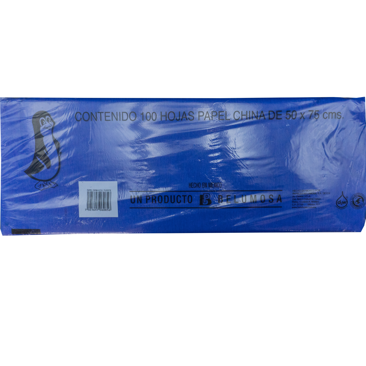 Papel China Pingüino Belumosa Bolsa C/100 Carpeta Azul Fuerte 75*50cm