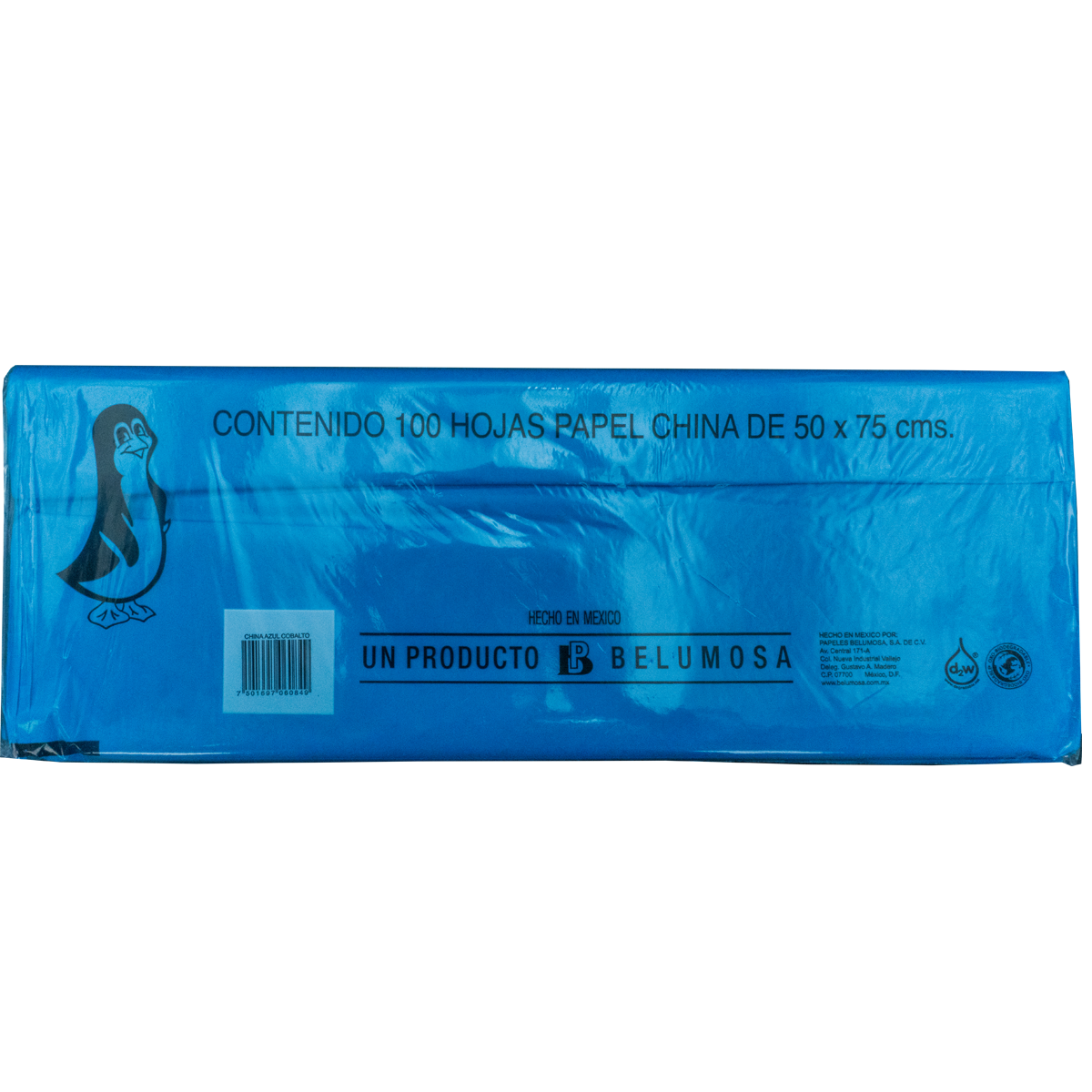 Papel China Pingüino Belumosa Bolsa C/100 Carpeta Cobalto 75*50cm