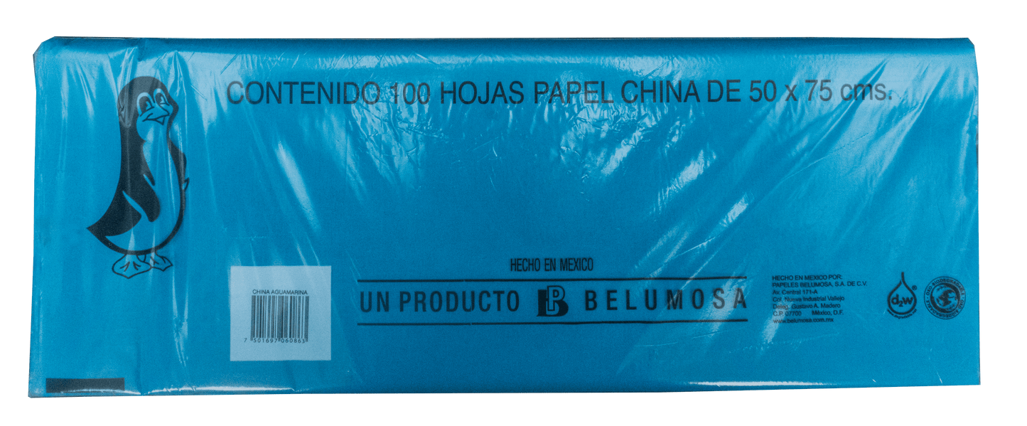 Papel China Pingüino Colores Basicos 75*50cm c/100 pliegos