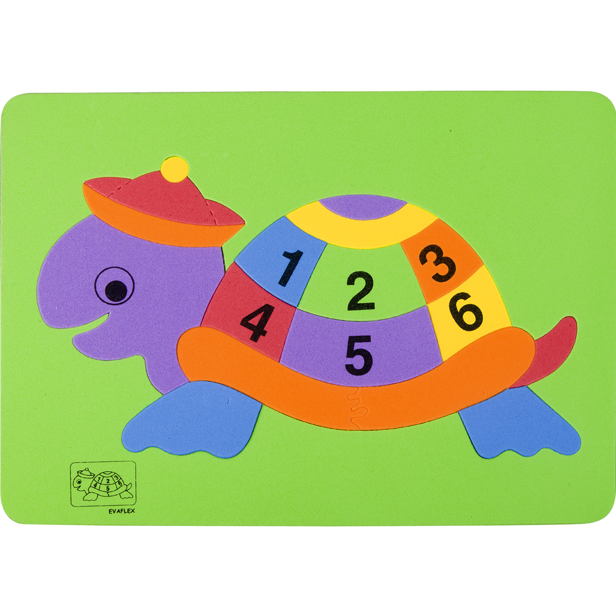 Rompecabezas Evaflex Foamy Tortuga Numeros 20x28cm c/17 piezas