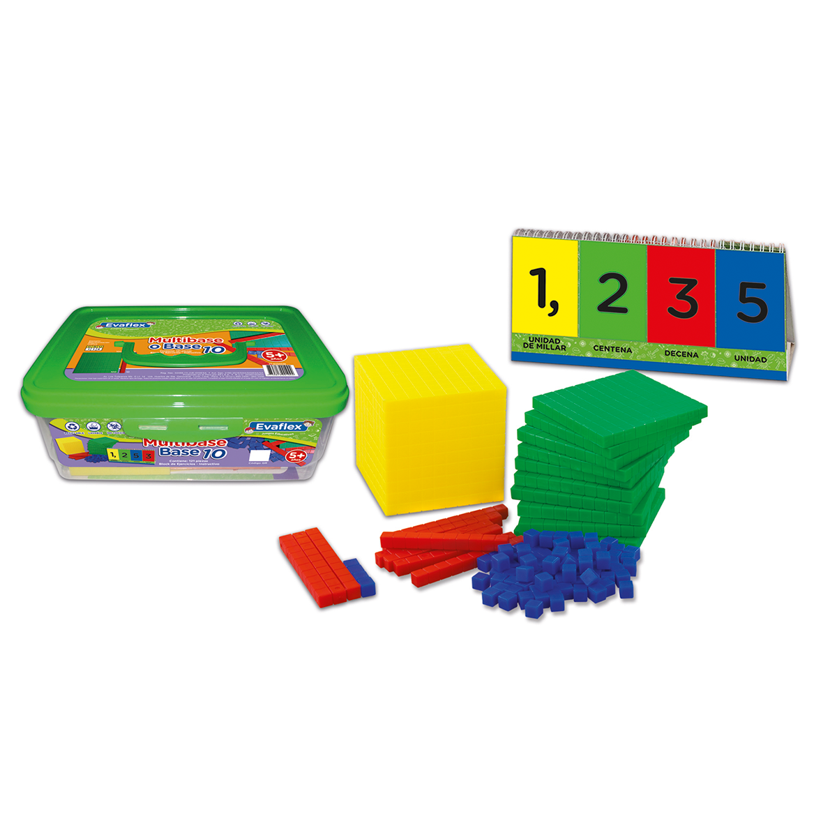 Evaflex Plastic Didactic Game Base 10 or Multibase 121pcs