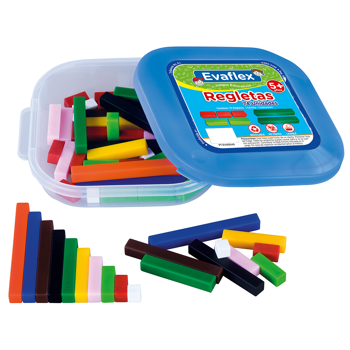 Evaflex Plastic Didactic Game Cuisenaire Strips C/74