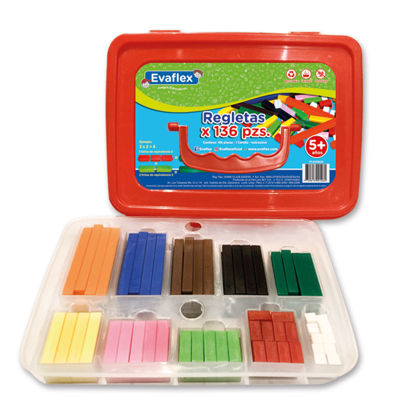 Evaflex Plastic Didactic Game Cuisenaire C/136 Strips
