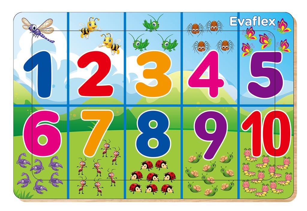 Rompecabezas Madera Evaflex Numero Insectos C/20 Pza 20x30cm