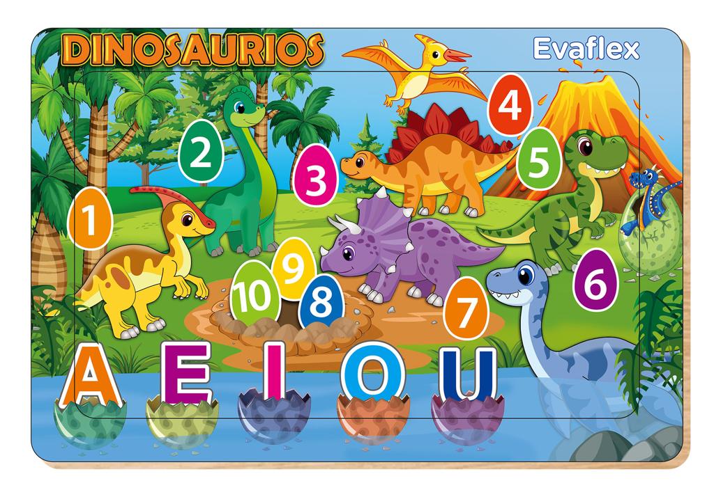 Evaflex Wooden Puzzle Dinosaurs C/20 Pieces 20x30cm