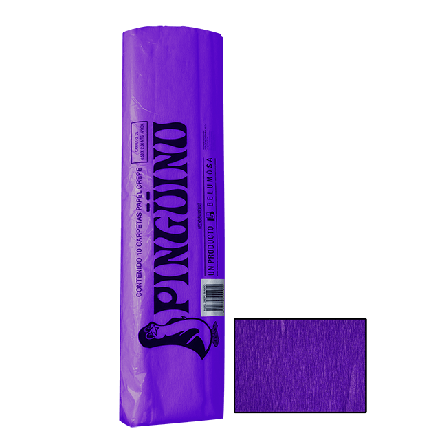 Papel Crepe Pingüino Belumosa 1 Bolsa C/10 pliegos Morado