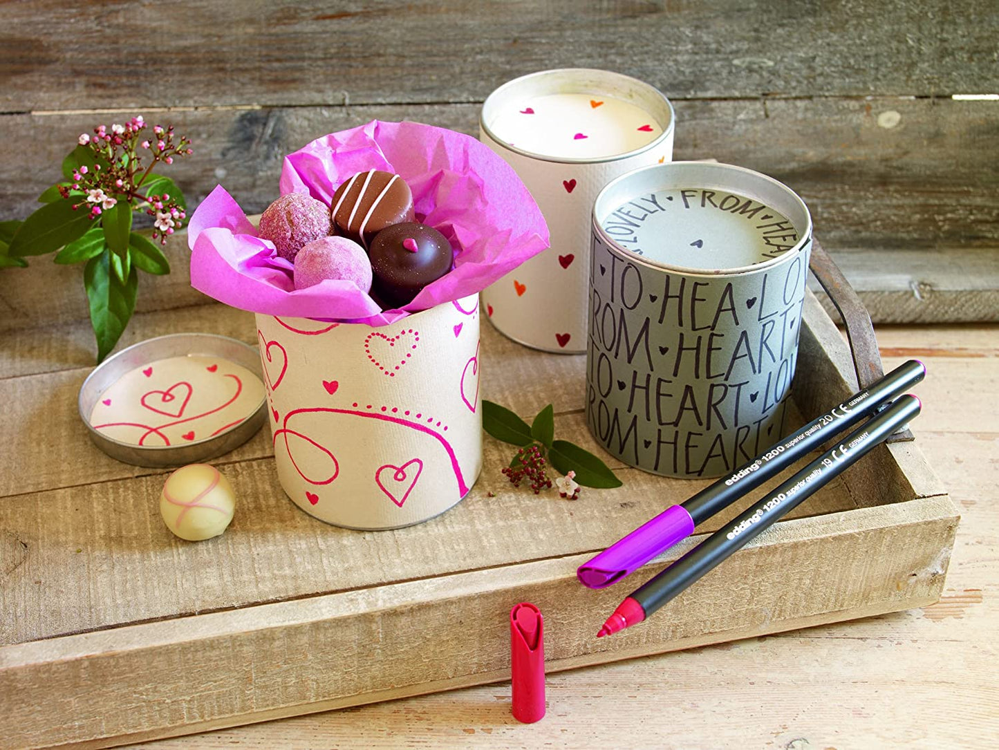 Eddign 1200 Marker Pen 1mm Fiber Tip Metal Case C/10