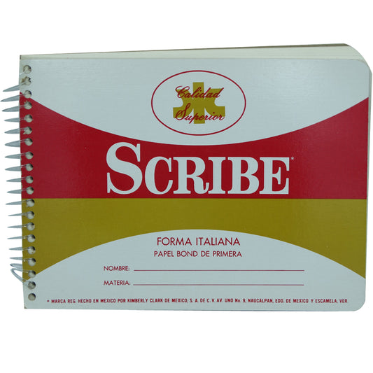 Cuaderno Scribe Italiana Raya Espiral Plastico 200 Hojas