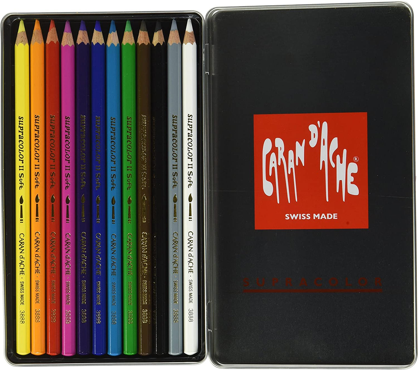 Lapiz Caran D'ache Acua Supracolor Estuche De Metal C/12.