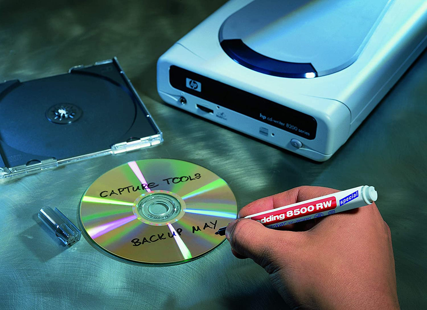 Marcador Edding 8500 Cds Borrable 1mm Caja C/10 Negro