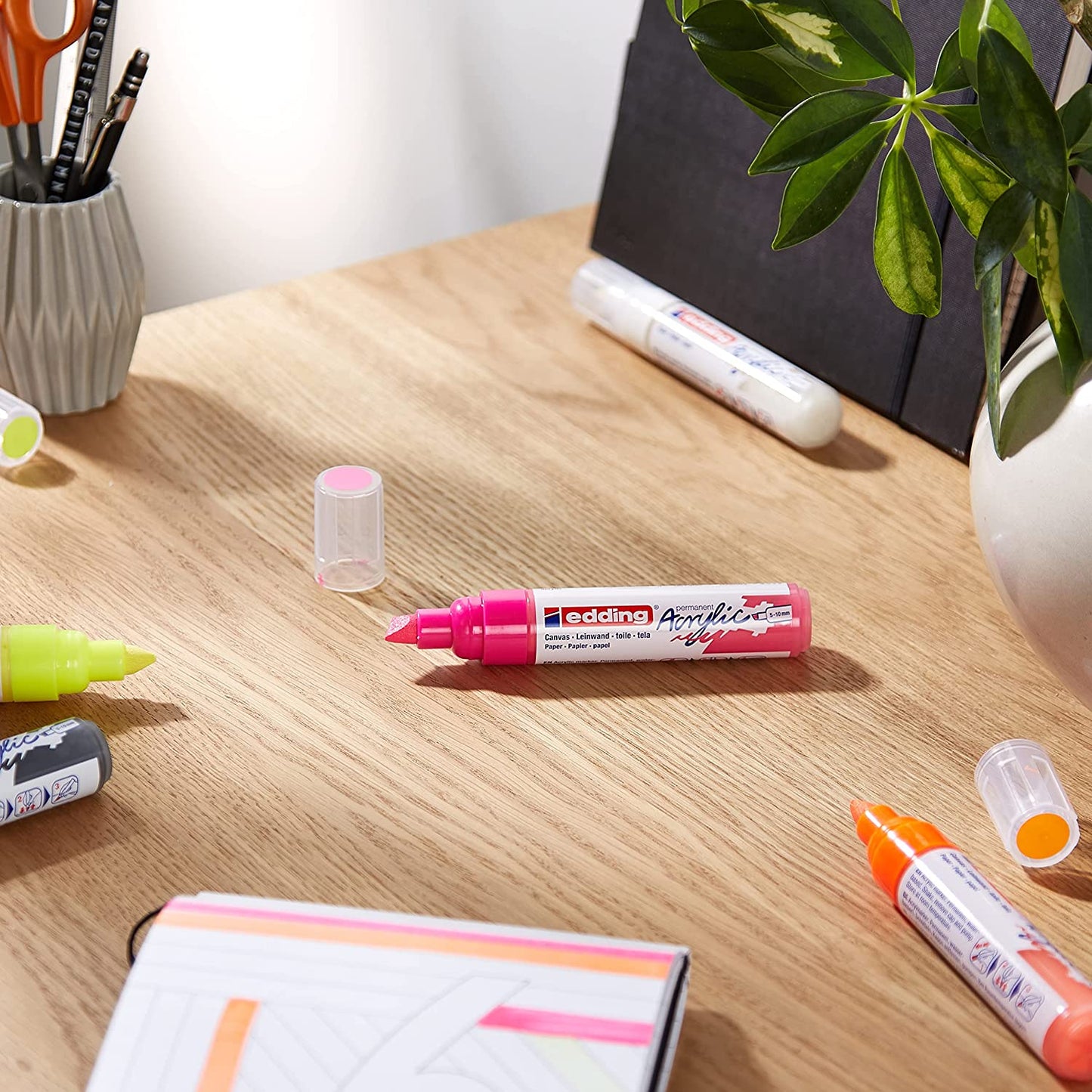 Marcadores Edding 5000 Neon Acrilico 5-10mm Set C/5