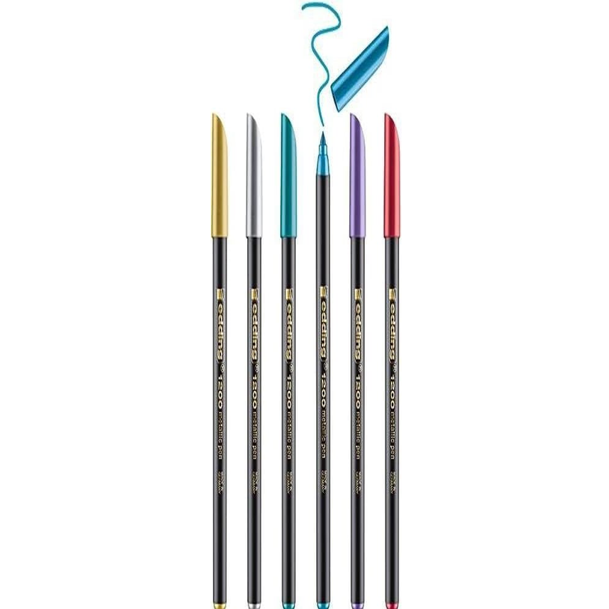 Rotulador Edding 1200 Glitter Punto Fino 1mm Set C/5 Piezas