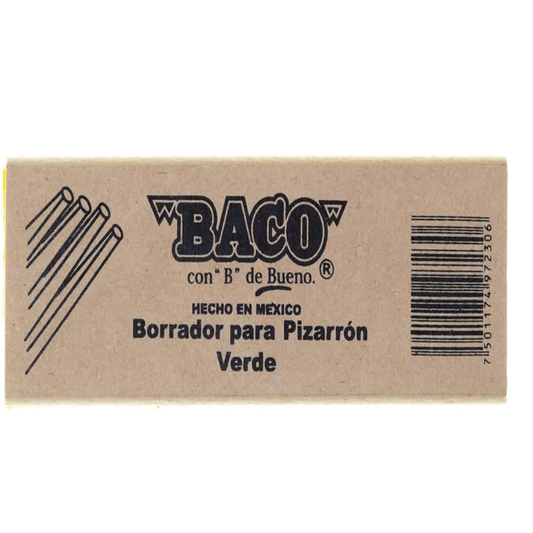 Borrador BACO Madera Reutilizable Pizarron Blanco
