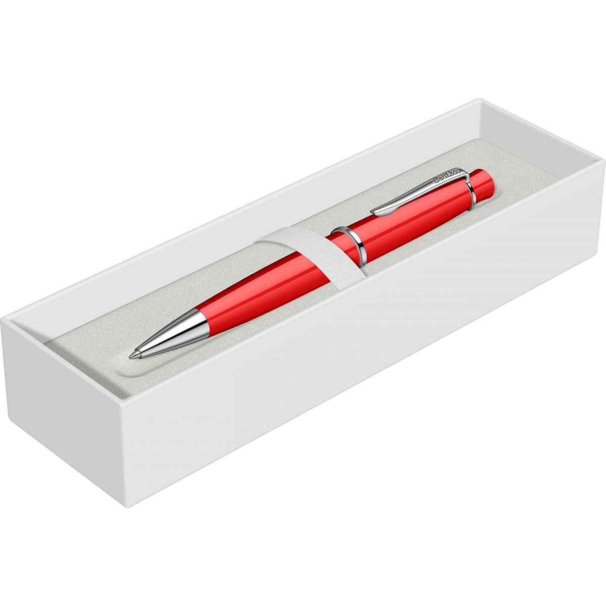 Boligrafo Scrikss 62 Chic Rojo Metalico Tinta Negra