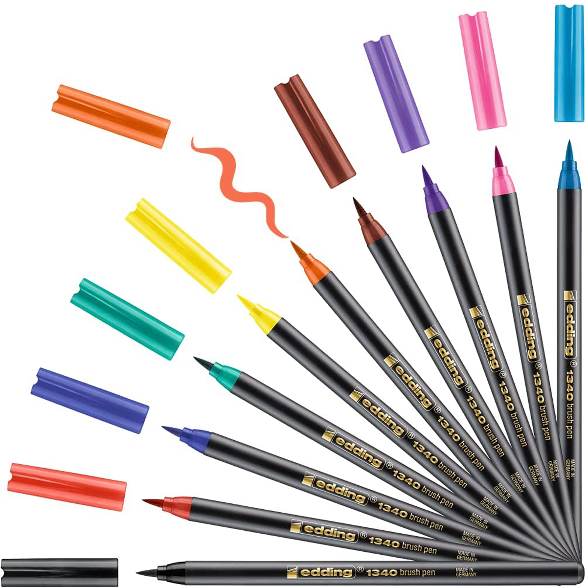 Rotulador Edding E-1340 Punta Pincel Flexible Estuche C/10