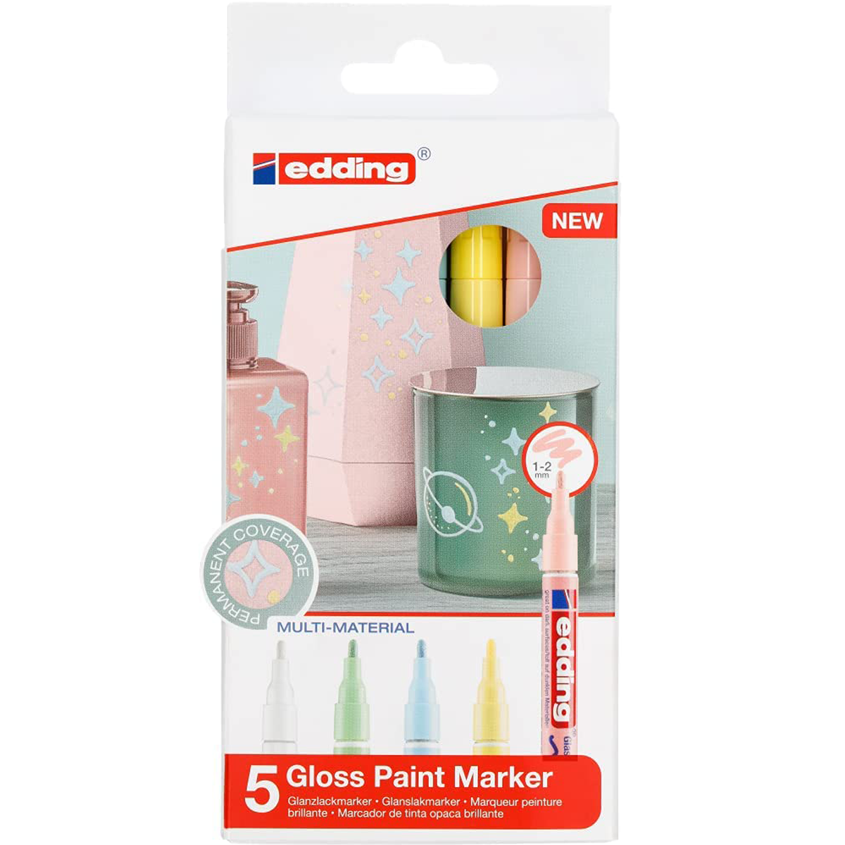 Marcador Edding 61e751 Pastel Punta Redonda 1-2mm Set C/5