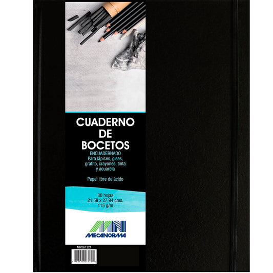 Cuaderno Mecanorma boceto C/80hjs 115gr 21.59cm*27.94cm