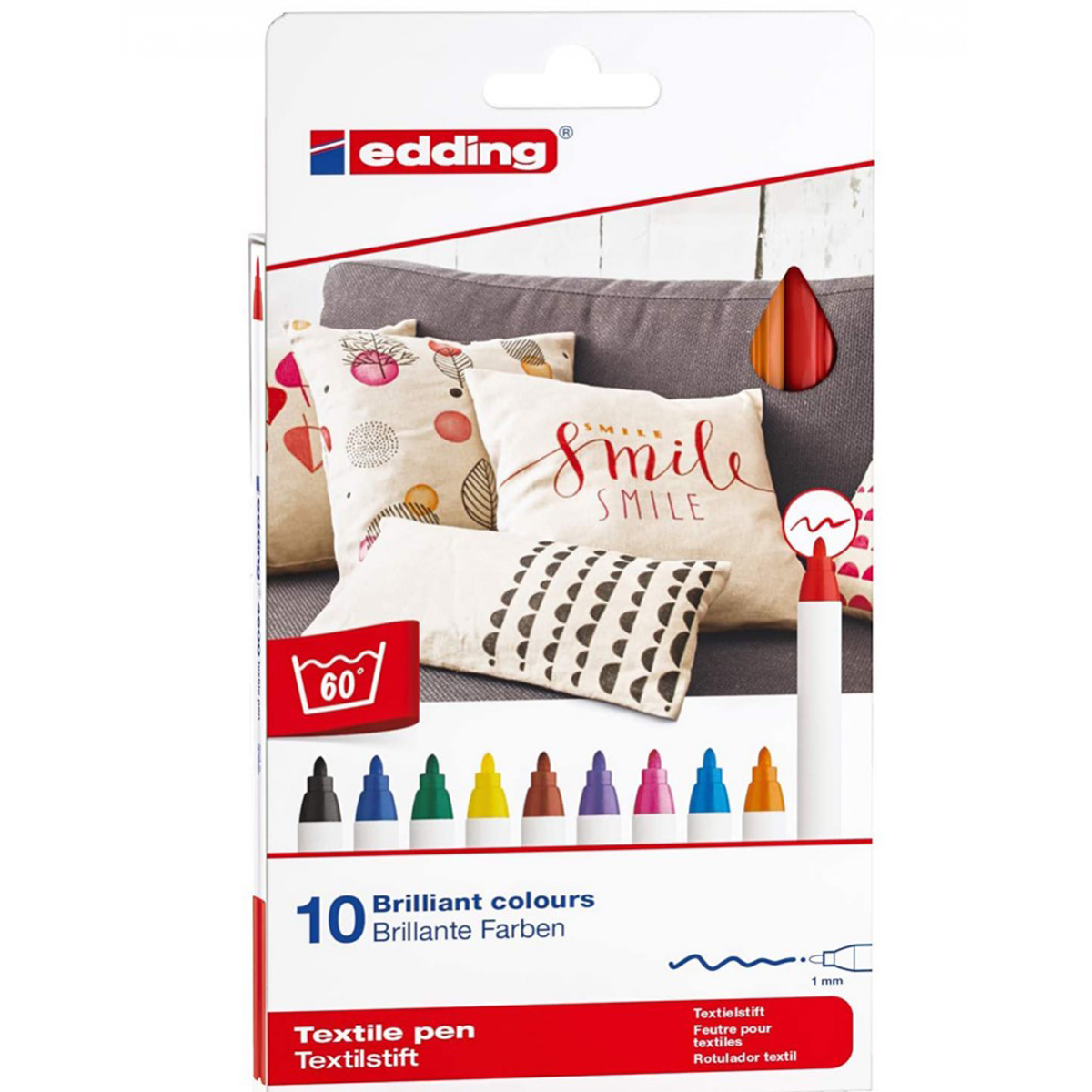 Rotulador Edding 4600 Textil Punta Fina 1mm c/10 piezas