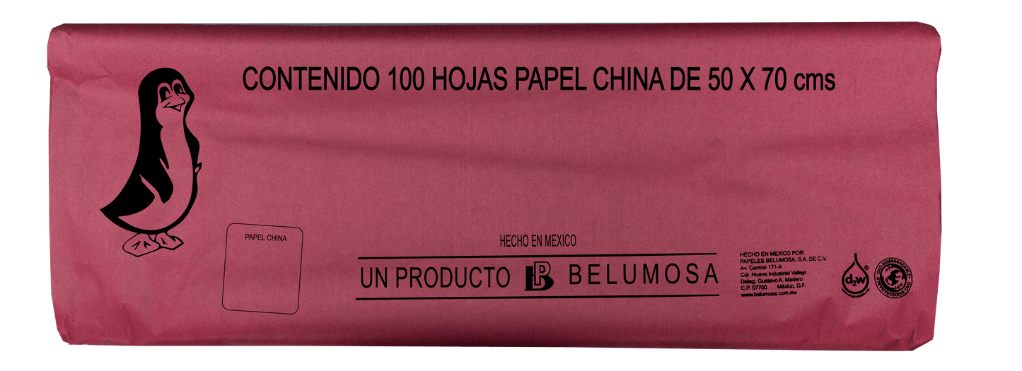 Papel China Pingüino Colores Basicos 75*50cm c/100 pliegos