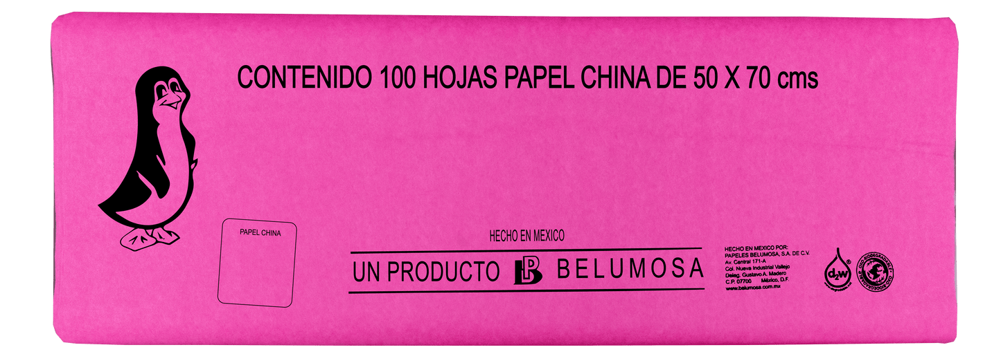 Papel China Pingüino Colores Basicos 75*50cm c/100 pliegos