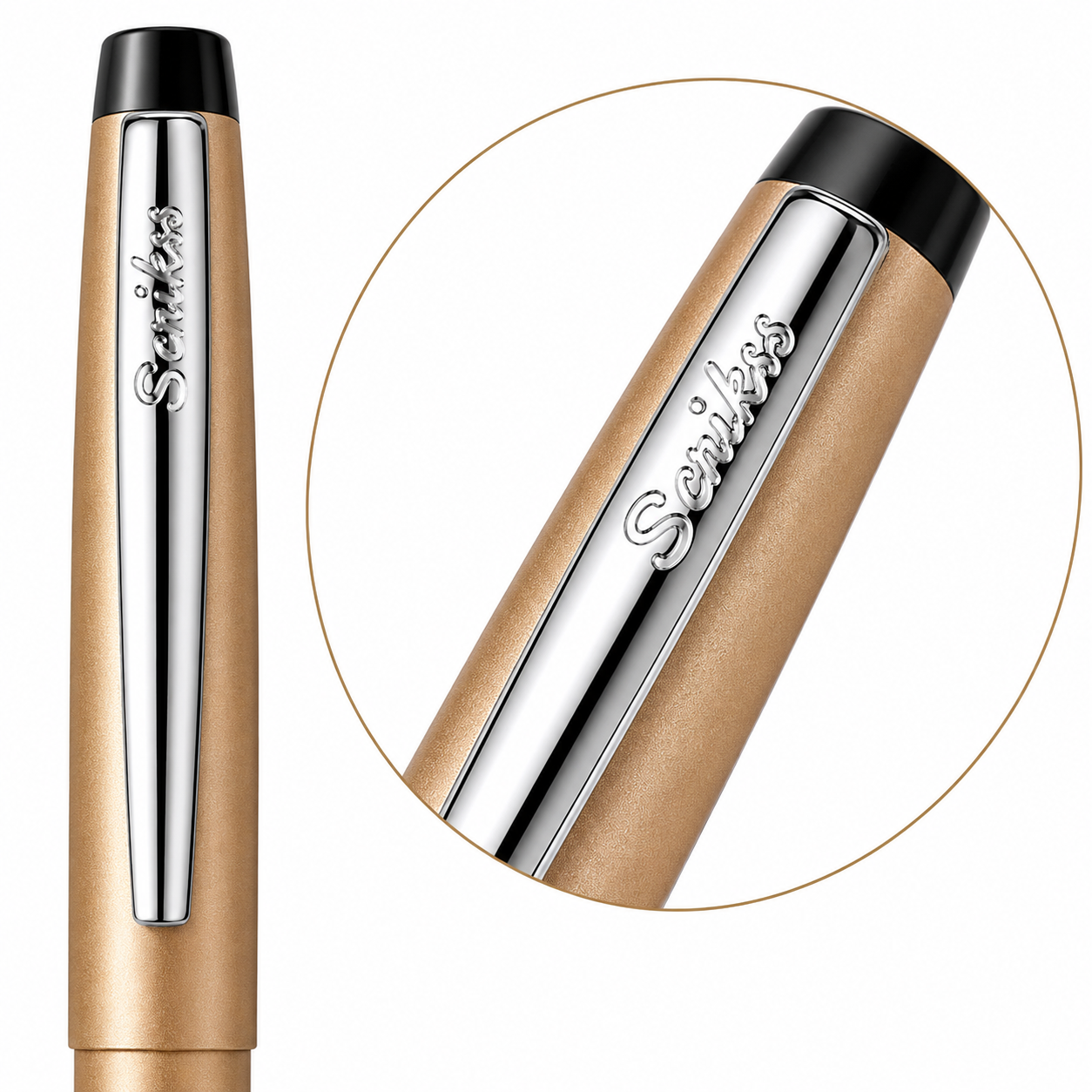 Bolígrafo Premium Metálico Scrikss 108 Gold Tinta Negra