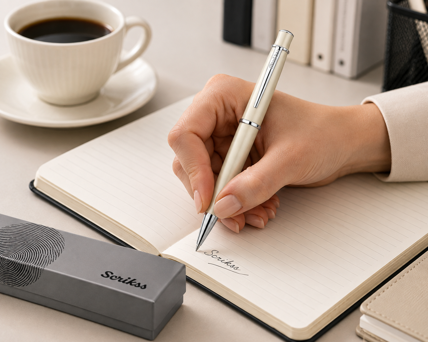 Boligrafo Scrikss 62 Chic Perla Metalico Tinta Negra