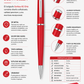 Boligrafo Scrikss 62 Chic Rojo Metalico Tinta Negra