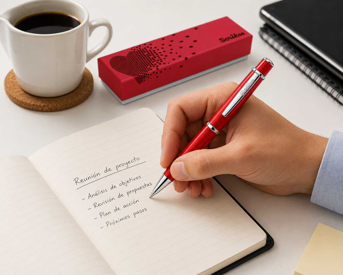 Boligrafo Scrikss 62 Chic Rojo Metalico Tinta Negra