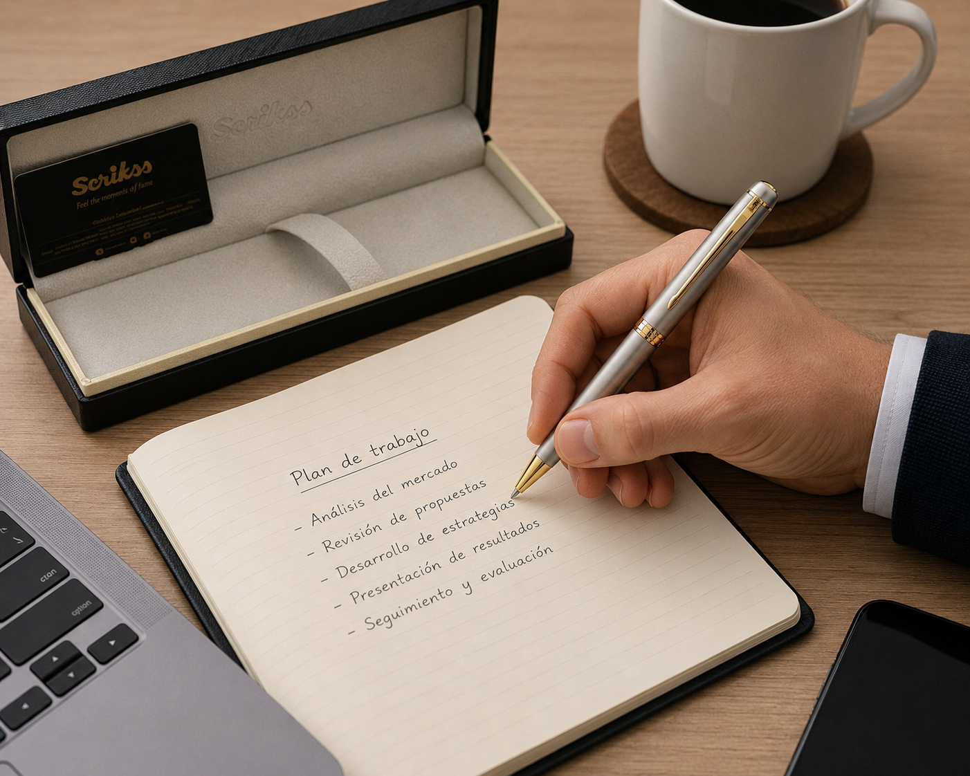 Boligrafo Scrikss Honour 38 Satinado Dorado Con Estuche