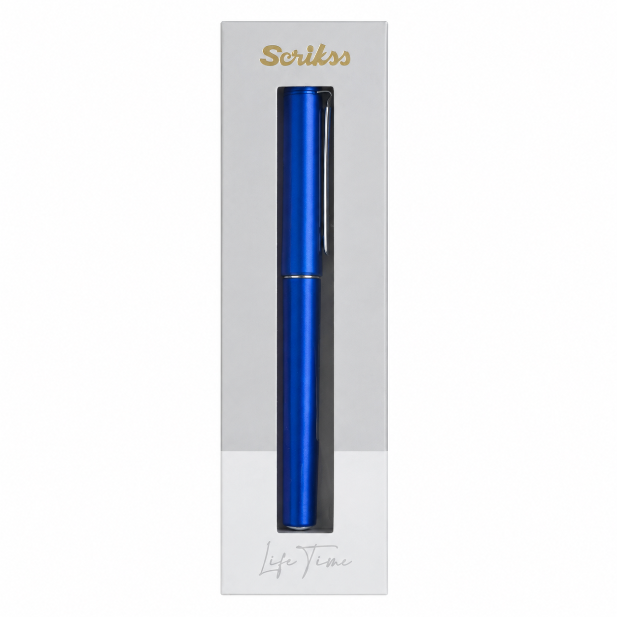 Pluma Fuente Scrikss Azul Linea Punto Blue Tinta Negro