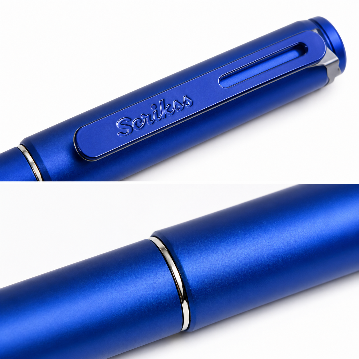 Pluma Fuente Scrikss Azul Linea Punto Blue Tinta Negro