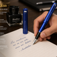 Pluma Fuente Scrikss Azul Linea Punto Blue Tinta Negro