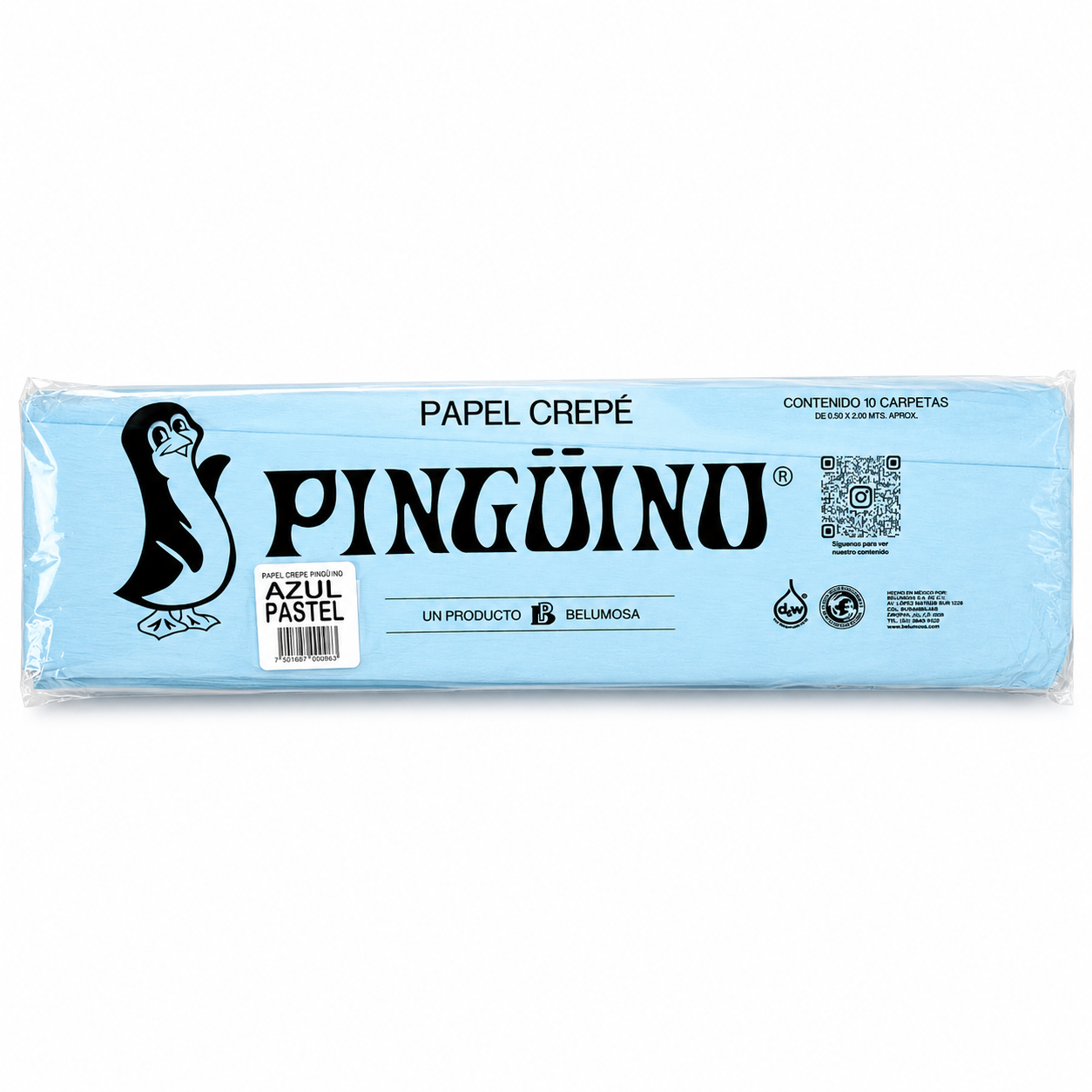 Papel Crepe Pingüino Belumosa Bolsa c/10 piezas Combinado Pastel Original