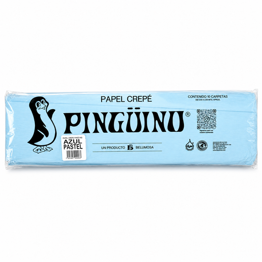 Papel Crepe Pingüino Belumosa Bolsa c/10 piezas Azul Pastel