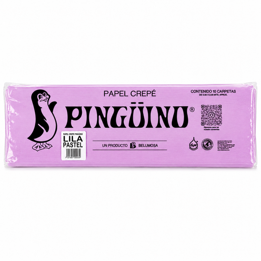 Papel Crepe Pingüino Belumosa Bolsa c/10 piezas Lila Pastel