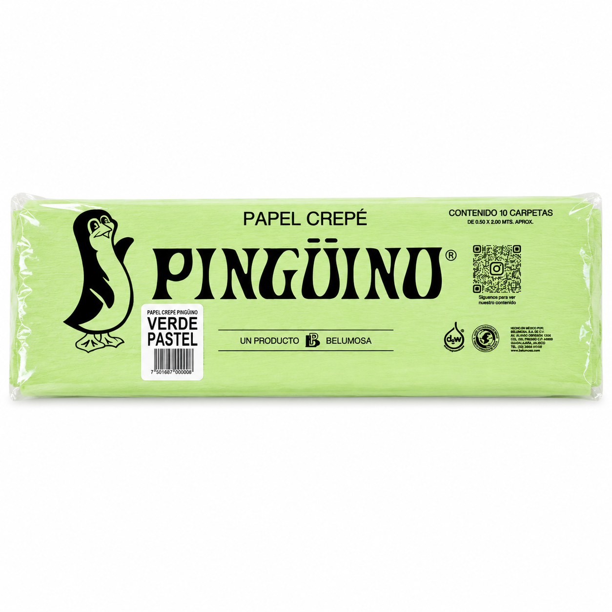 Papel Crepe Pingüino Belumosa Bolsa c/10 piezas Combinado Pastel Original