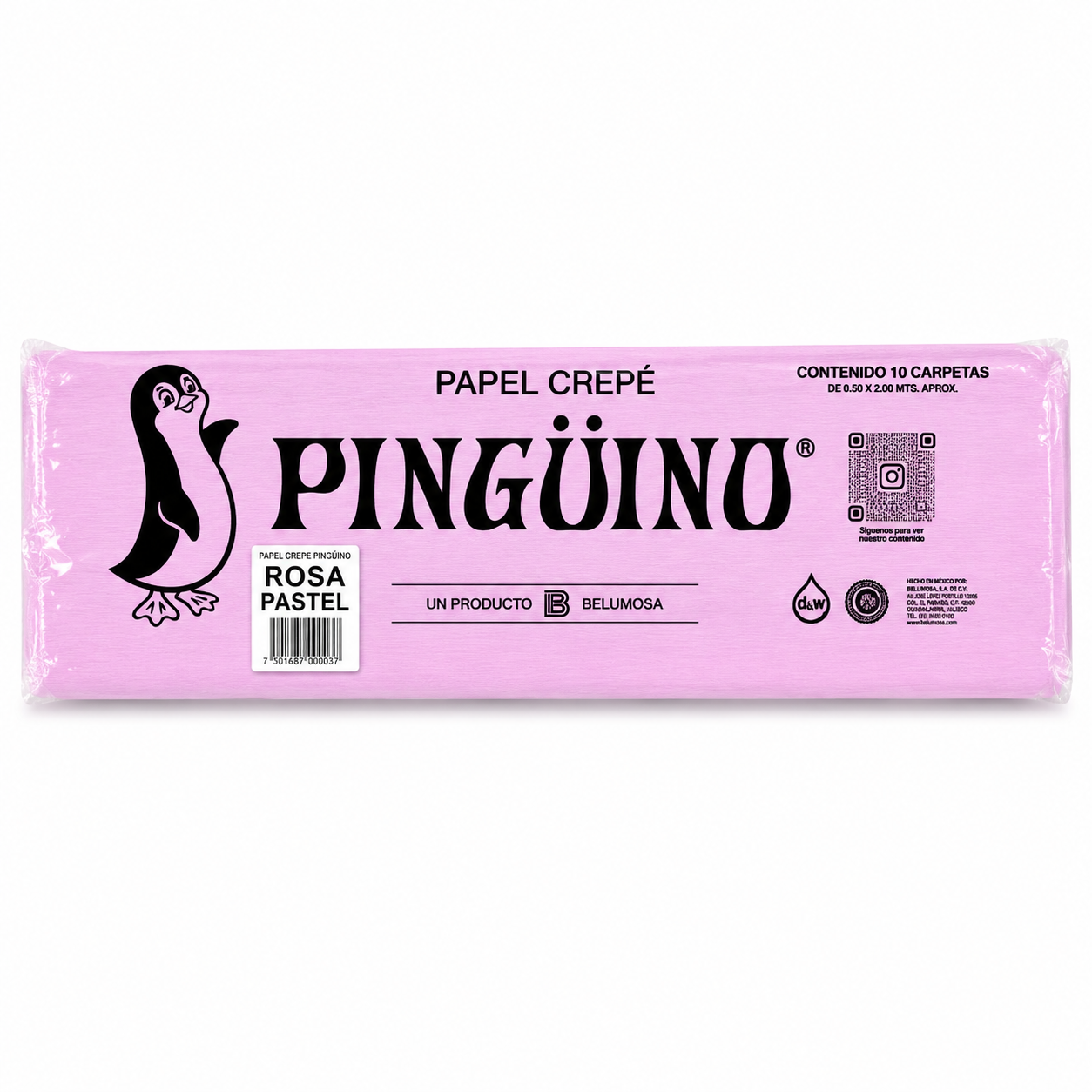 Papel Crepe Pingüino Belumosa Bolsa c/10 piezas Combinado Pastel Original