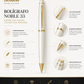 Bolígrafo Scrikss Noble 35 Blanco Perla Dorado con Estuche