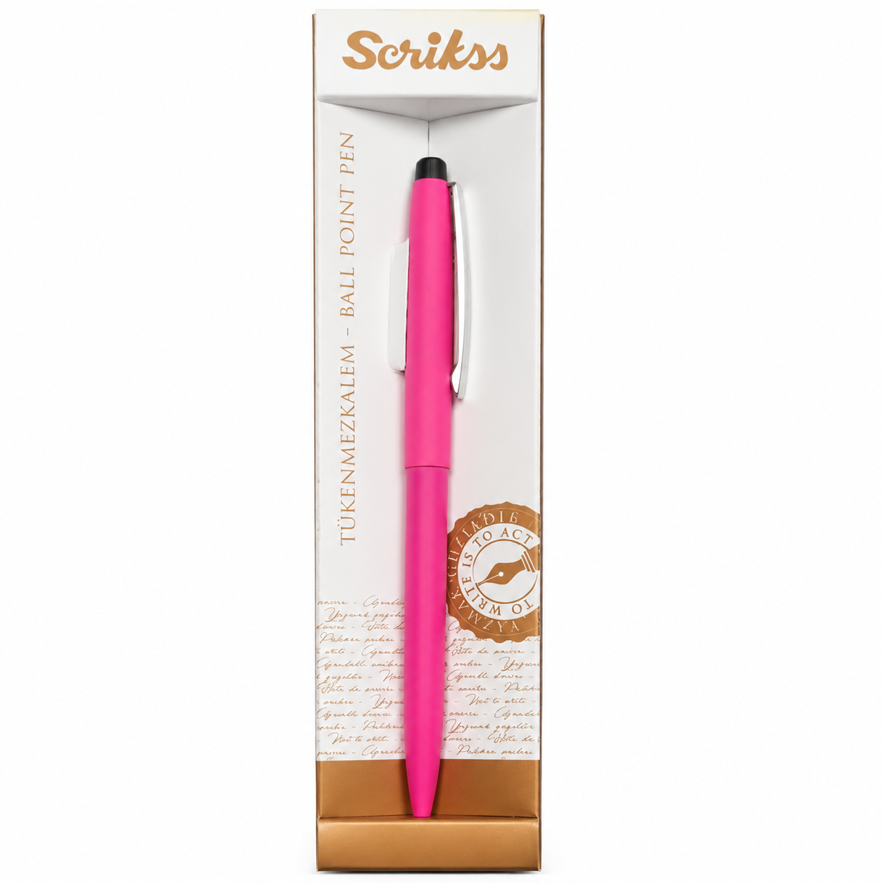 Bolígrafo Scrikss 108 Rosa Metálico Tinta Negra