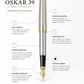 Pluma Fuente Scrikss Oskar 39 Cromo Dorado con Estuche