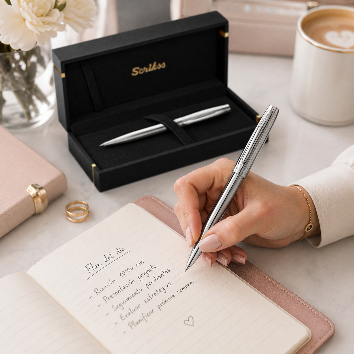 Boligrafo Scrikss Oskar 39 Cromo Metalico Estuche