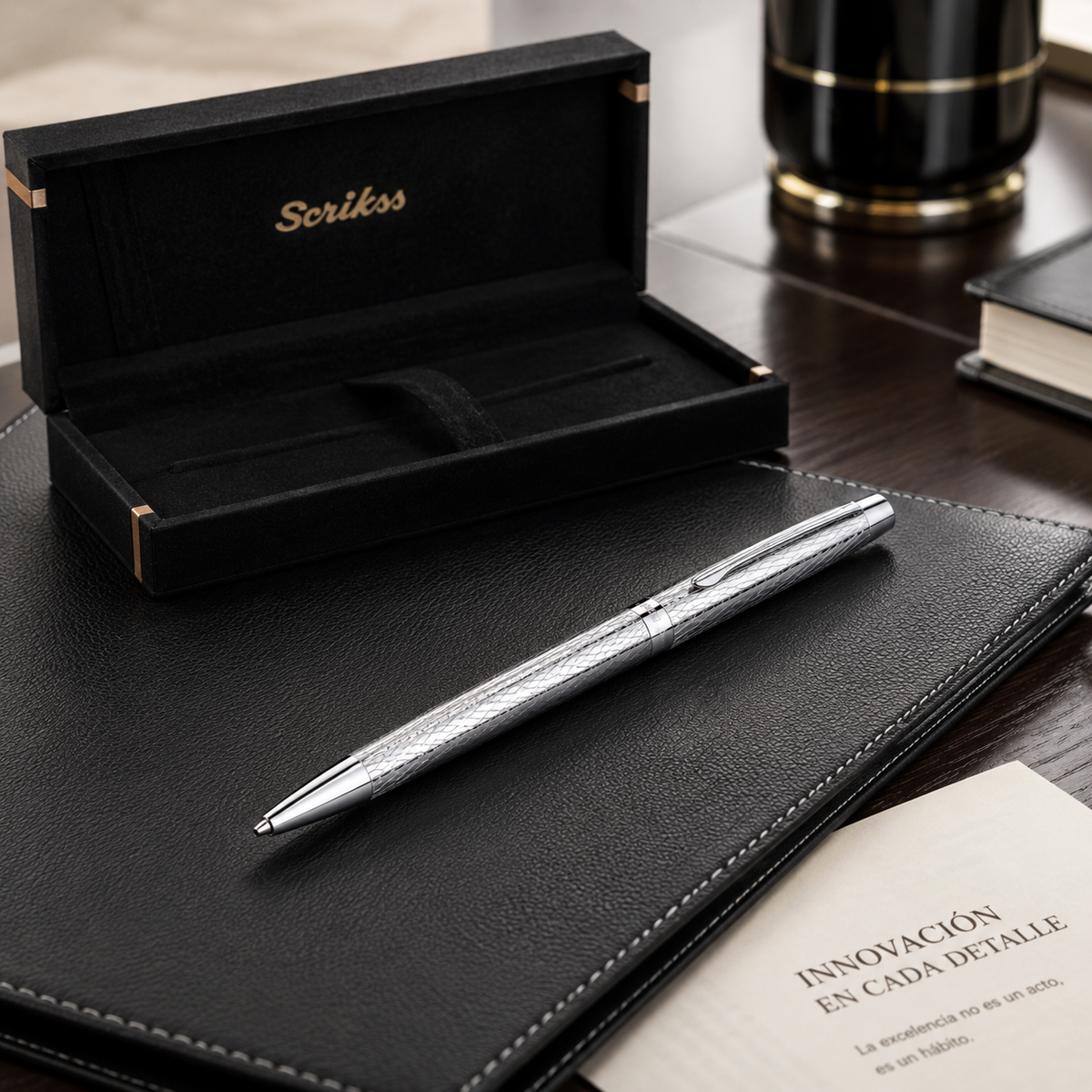 Bolígrafo Scrikss Venus 711 Chrome con Estuche