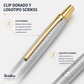 Bolígrafo Scrikss Venus 711 Cromo Oro con Estuche